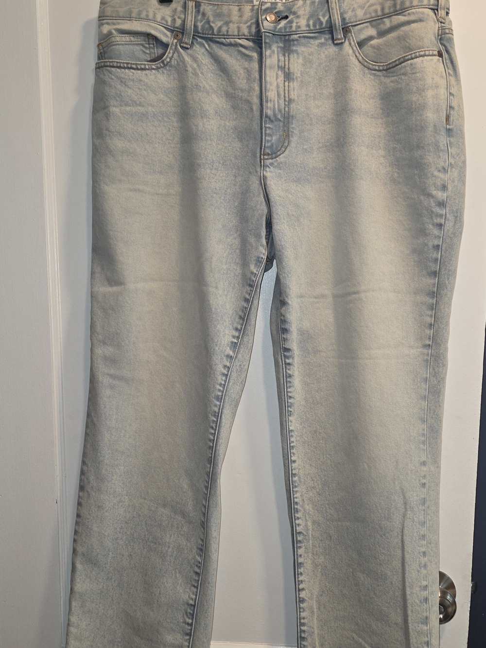 LAND'S END High-Rise Straight Jeans - Light Blue, SIZE 16W